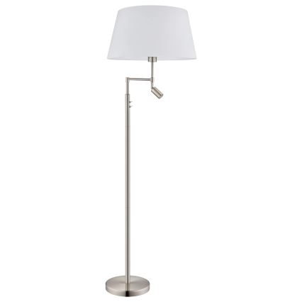 Eglo/Edi Belysning - LED gulvlampe SANTANDER 1xE27/11W/230V + LED/2,3W mat krom
