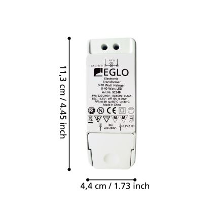 Eglo - Elektrisk transformer 70W/230V/11,5V AC