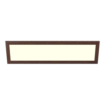 Eglo - Fastmonteret/indbygget LED panel m. RGBW-farver dæmpbart SALOBRENA-C WOOD LED/34W/230V 2700-6500K 34x124 cm mørkebrun + fjernbetjening