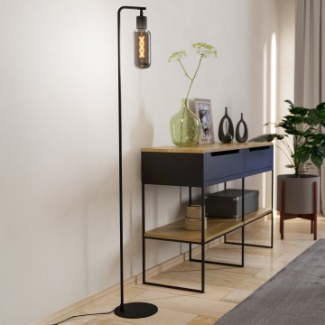 Eglo - Gulvlampe 1xE27/4W/230V sort/røgfarvet