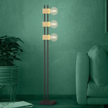 Eglo - Gulvlampe 3xE27/40W/230V sort/brun