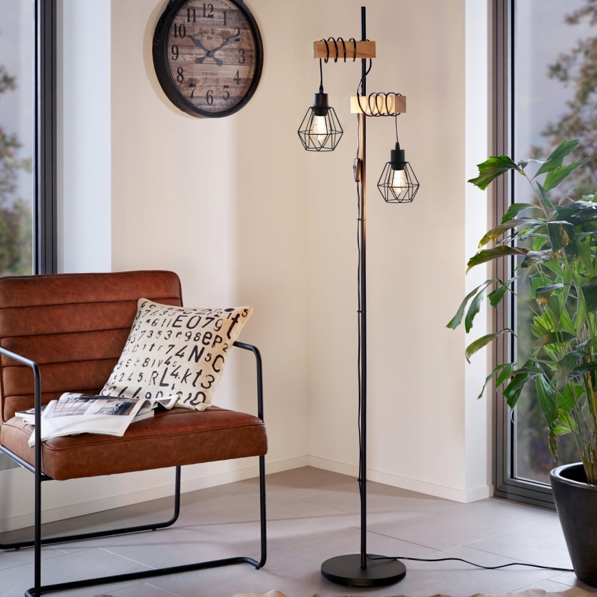 Eglo - Gulvlampe TOWNSHEND 2xE27/60W/230V