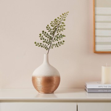Eglo - Keramisk vase 22x16 cm hvid/guldfarvet