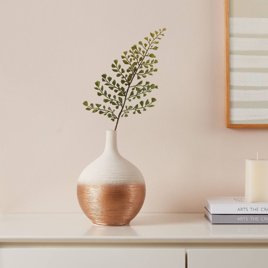 Eglo - Keramisk vase 22x16 cm hvid/guldfarvet