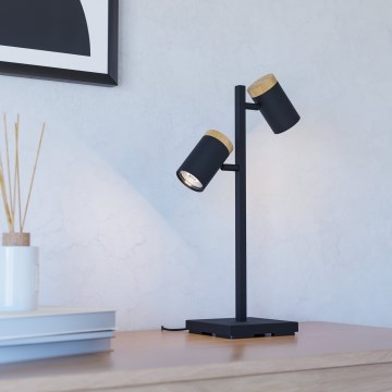Eglo - LED bordlampe 2xGU10/4,5W/230V 3000K sort/brun