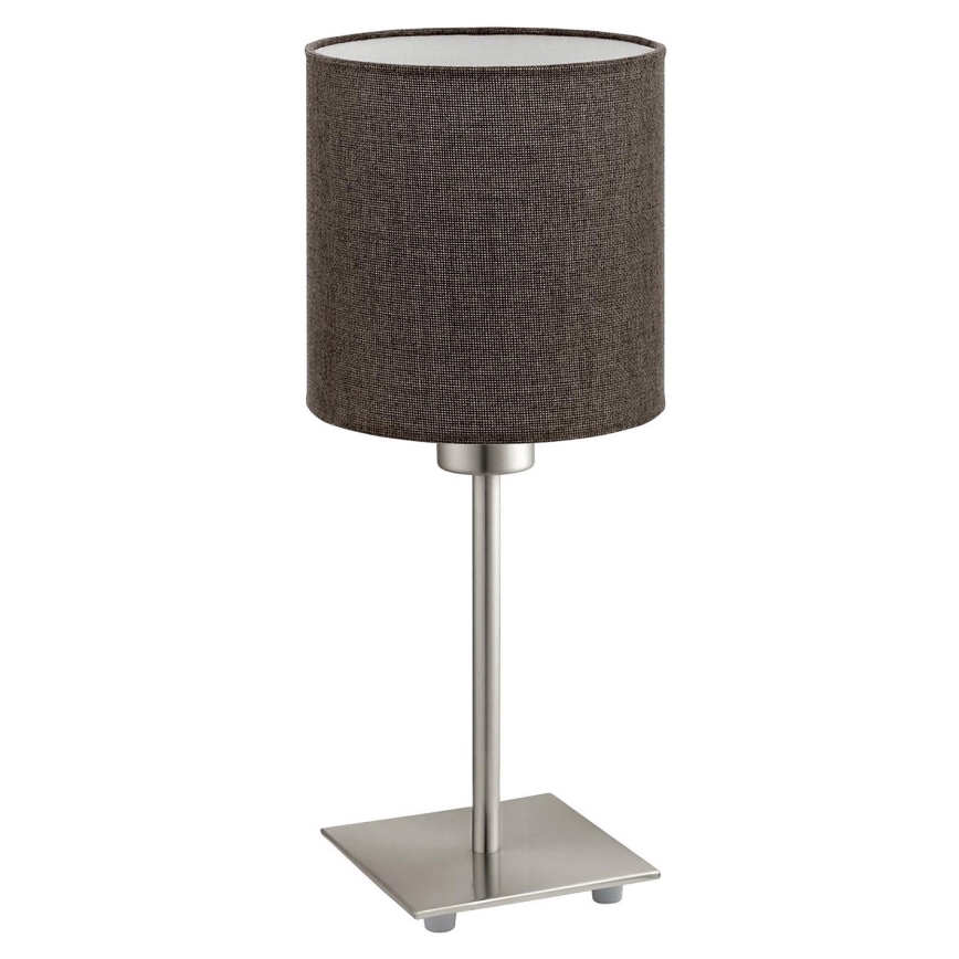 Eglo - LED bordlampe TUNJA 1xE27/60W/230V 26,5 cm mat krom/brun