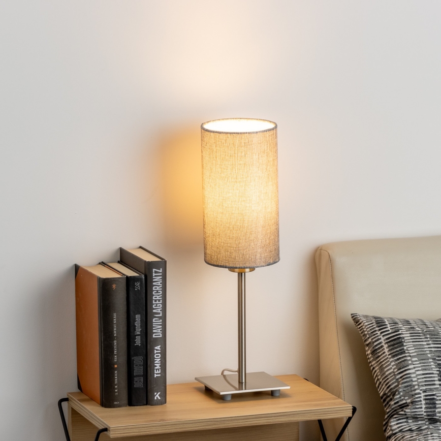 Eglo - LED bordlampe TUNJA 1xE27/60W/230V 26,5 cm mat krom/grå
