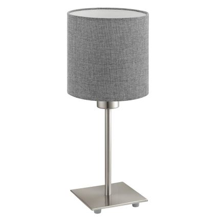 Eglo - LED bordlampe TUNJA 1xE27/60W/230V 26,5 cm mat krom/grå