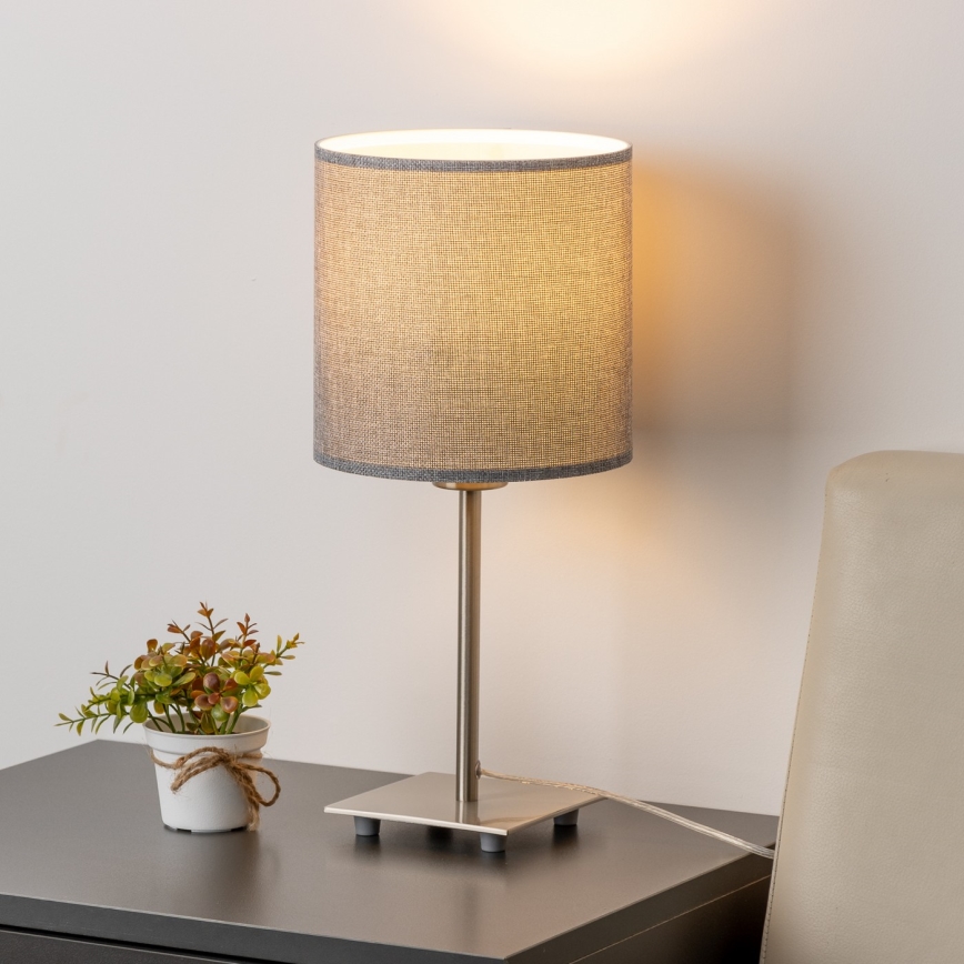 Eglo - LED bordlampe TUNJA 1xE27/60W/230V 26,5 cm mat krom/grå