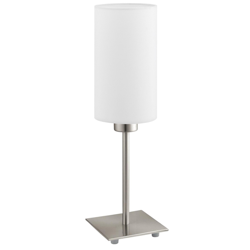 Eglo - LED bordlampe TUNJA 1xE27/60W/230V 26,5 cm mat krom/hvid