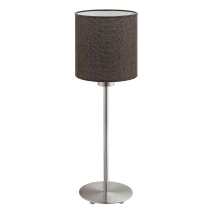 Eglo - LED  Bordlampe TUNJA 1xE27/60W/230V 38,5 cm mat krom/brun