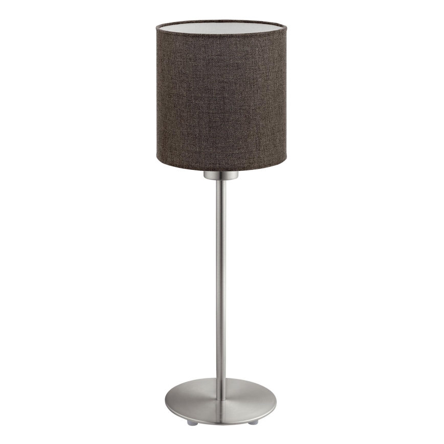 Eglo - LED  Bordlampe TUNJA 1xE27/60W/230V 38,5 cm mat krom/brun