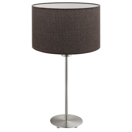 Eglo - LED  Bordlampe TUNJA 1xE27/60W/230V 38,5 cm mat krom/brun