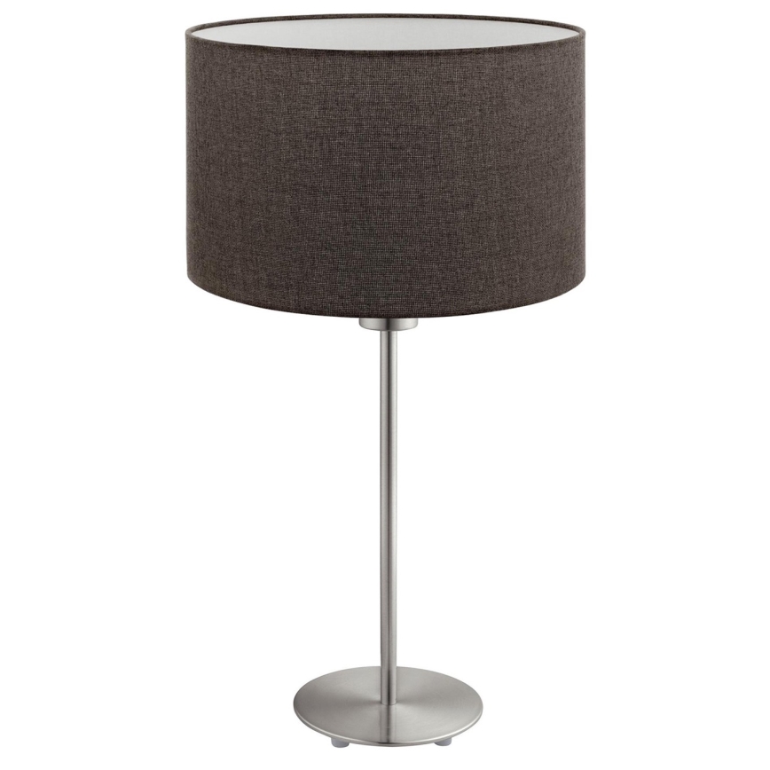 Eglo - LED  Bordlampe TUNJA 1xE27/60W/230V 38,5 cm mat krom/brun