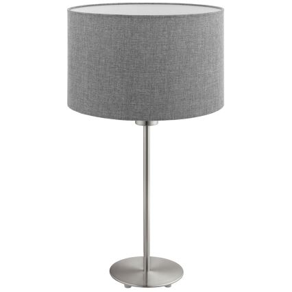 Eglo - LED  Bordlampe TUNJA 1xE27/60W/230V 38,5 cm mat krom/grå