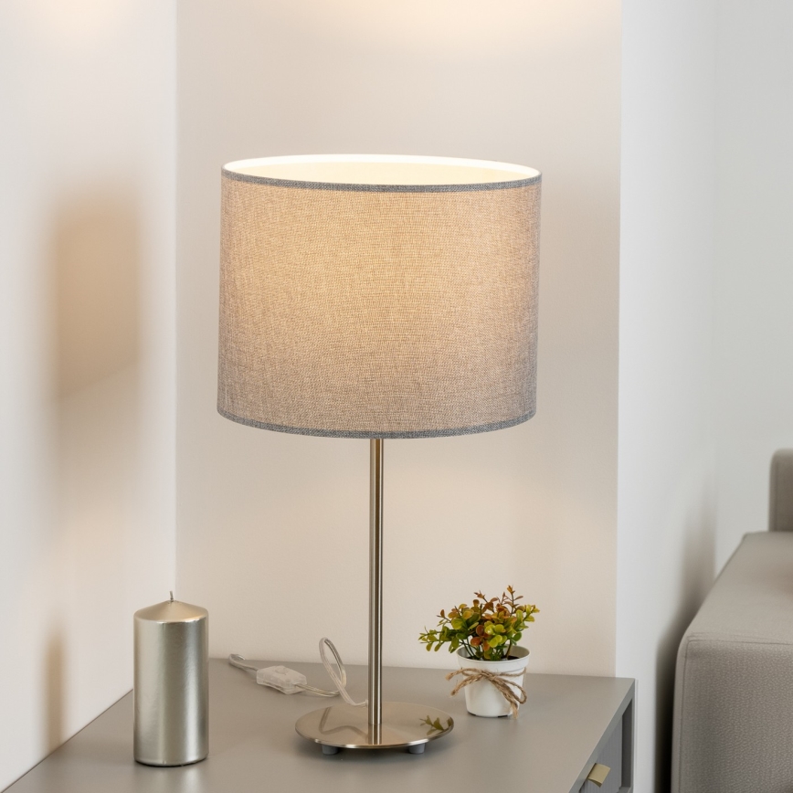 Eglo - LED  Bordlampe TUNJA 1xE27/60W/230V 38,5 cm mat krom/grå