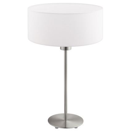 Eglo - LED  Bordlampe TUNJA 1xE27/60W/230V 38,5 cm mat krom/hvid