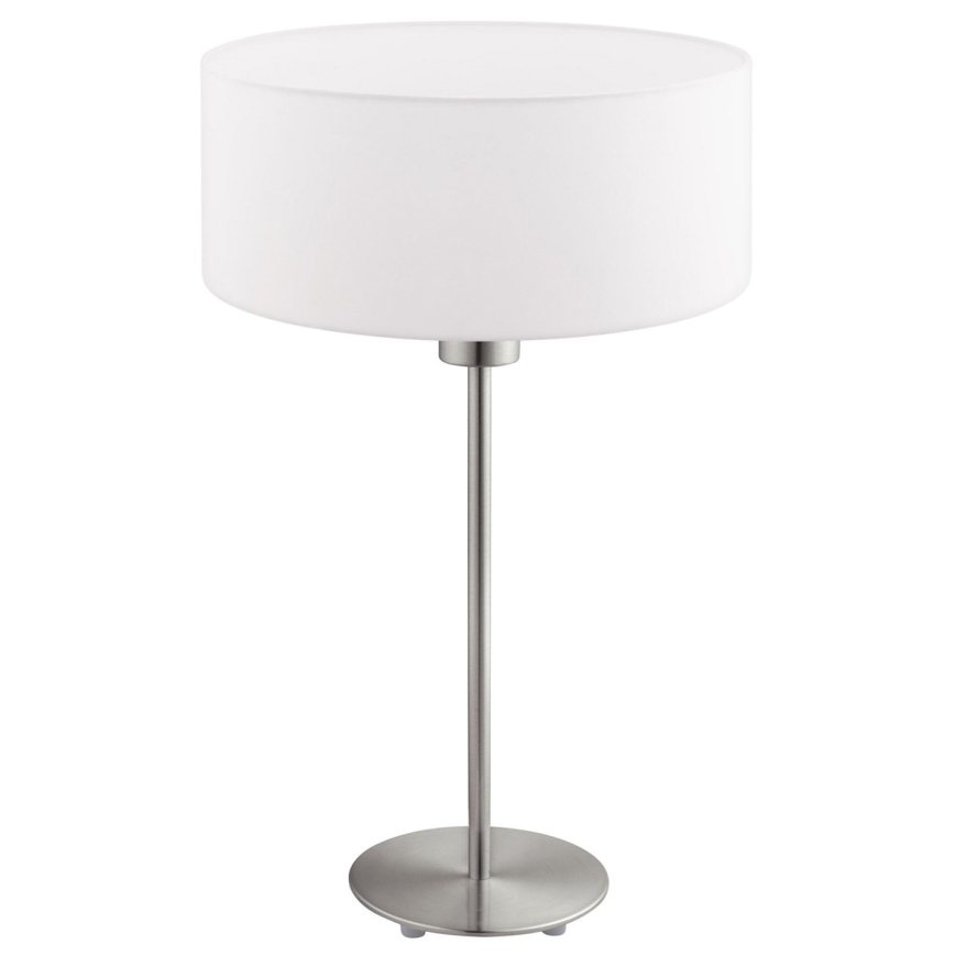 Eglo - LED  Bordlampe TUNJA 1xE27/60W/230V 38,5 cm mat krom/hvid