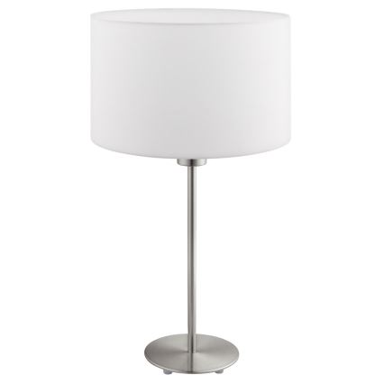 Eglo - LED  Bordlampe TUNJA 1xE27/60W/230V 38,5 cm mat krom/hvid