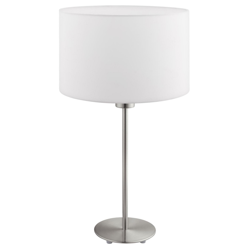 Eglo - LED  Bordlampe TUNJA 1xE27/60W/230V 38,5 cm mat krom/hvid