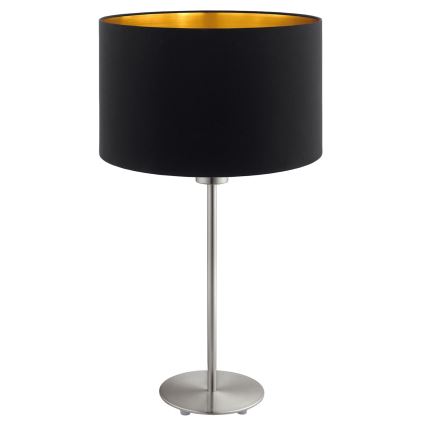 Eglo - LED bordlampe TUNJA 1xE27/60W/230V 38,5 cm mat krom/sort