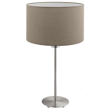 Eglo - LED  Bordlampe TUNJA 1xE27/60W/230V 38,5 cm mat krom/taupe