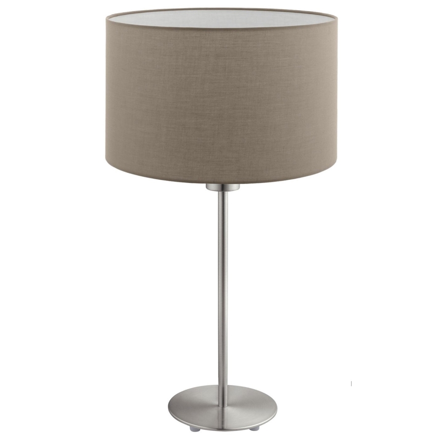 Eglo - LED  Bordlampe TUNJA 1xE27/60W/230V 38,5 cm mat krom/taupe