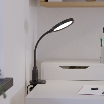 Eglo - LED-dæmpbar fleksibel lampe med klemme LED/5,5W/230V 2700/4000/6500K sort