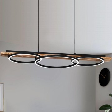 Eglo - LED-dæmpbar pendel på wire 2xLED/12,5W/230V+LED/15,5W 3000K brun/sort