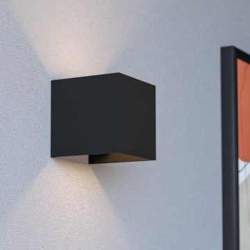 Eglo - LED dæmpbar udendørs genopladelig væglampe med bevægelses- og skumringssensor LED/2,2W/5V IP44 sort