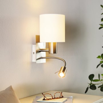 Eglo - LED Fleksibelt armatur 1xE27/40W+LED/3,8W hvid