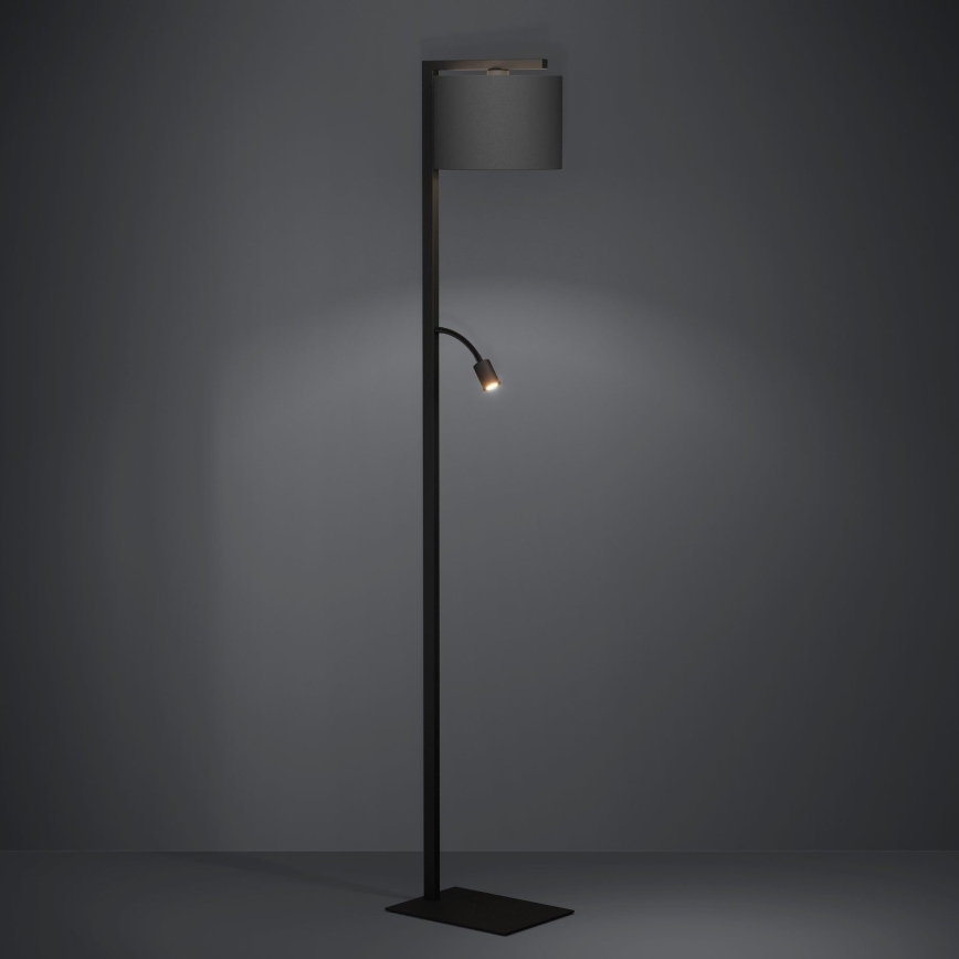Eglo - LED gulvlampe 1xE27/40W/230V + LED/3,8W 3000K sort