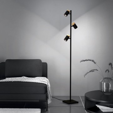 Eglo - LED gulvlampe 3xGU10/4,5W/230V 3000K sort/brun