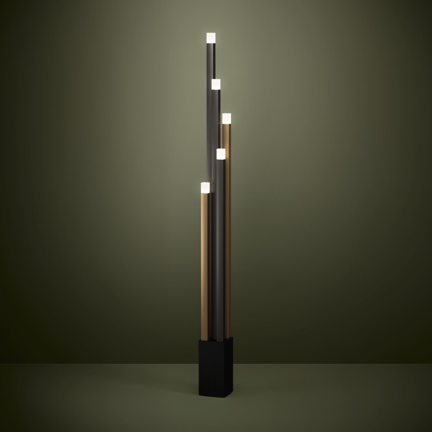 Eglo - LED gulvlampe dæmpbar 5xLED/3,7W/230V 3000K antracit/guldfarvet
