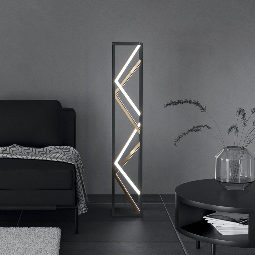 Eglo - LED gulvlampe dæmpbar LED/23W/230V 2700-6500K sort/guldfarvet + fjernbetjening