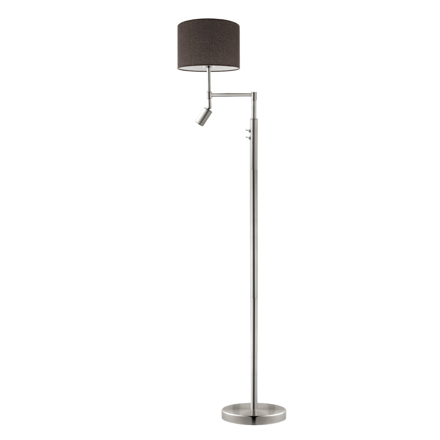 Eglo - LED gulvlampe TUNJA 1xE27/60W/230V + LED/2,1W diameter 30 cm mat krom/brun