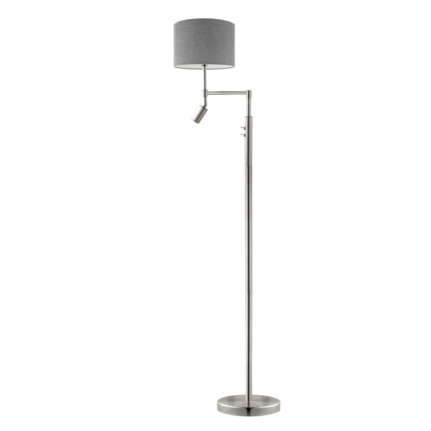Eglo - LED gulvlampe TUNJA 1xE27/60W/230V + LED/2,1W diameter 30 cm mat krom/grå