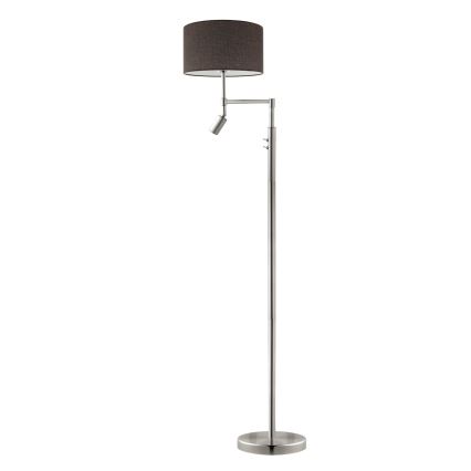 Eglo - LED gulvlampe TUNJA 1xE27/60W/230V + LED/2,1W diameter 38 cm mat krom/brun
