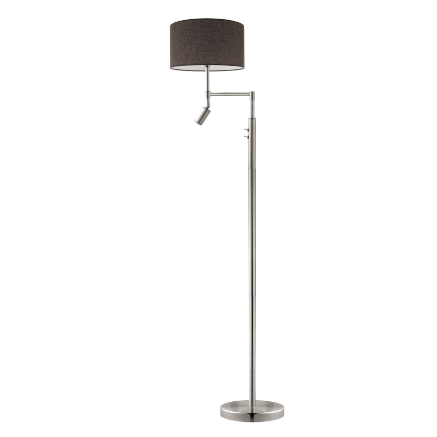 Eglo - LED gulvlampe TUNJA 1xE27/60W/230V + LED/2,1W diameter 38 cm mat krom/brun