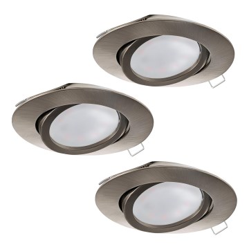 Eglo - LED indbygningsspots 3 stk. TEDO 3xGU10-LED/5W/230V