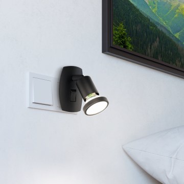 Eglo - LED lampe til stikkontakt 1xGU10/4,5W/230V sort