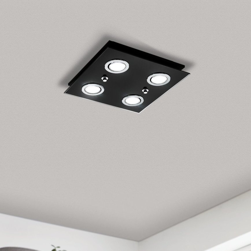 Eglo - LED loftlampe 4xGU10/2,8W/230V 3000K sort