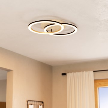 Eglo - LED loftlampe dæmpbar 2xLED/16W/230V 2700-6500K beige/sort ZigBee