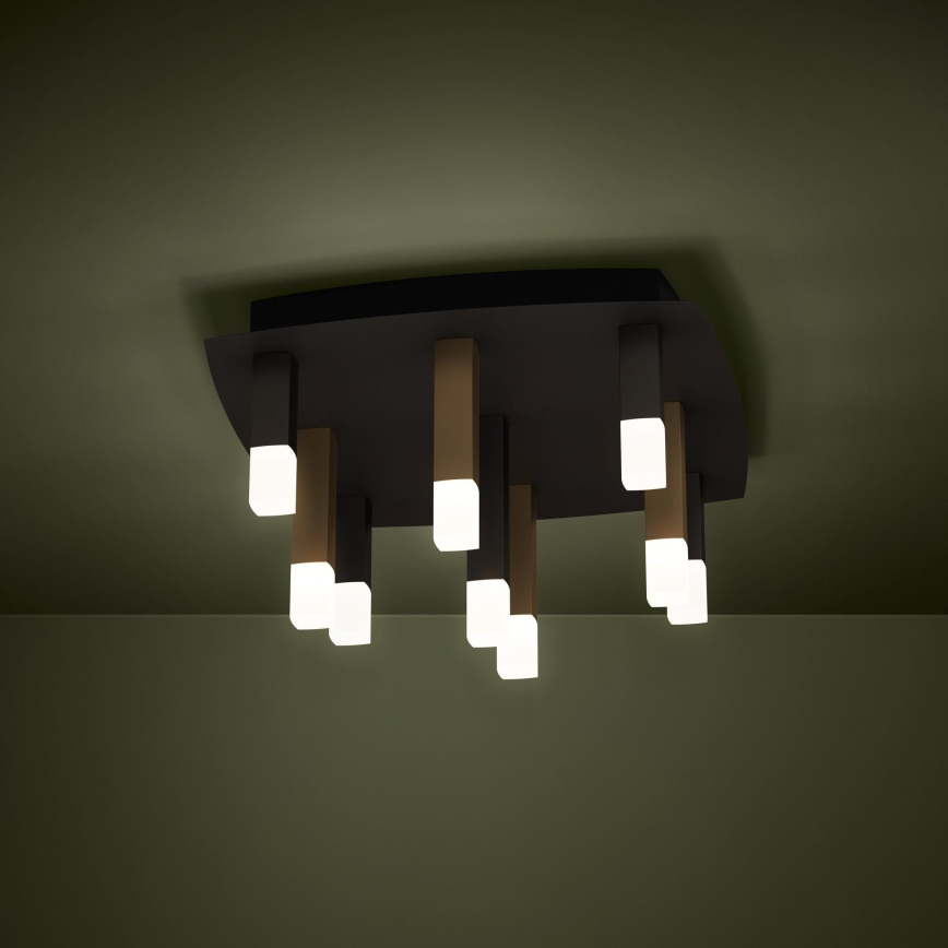 Eglo - LED loftlampe dæmpbar 9xLED/3,1W/230V 3000K antracit/guldfarvet