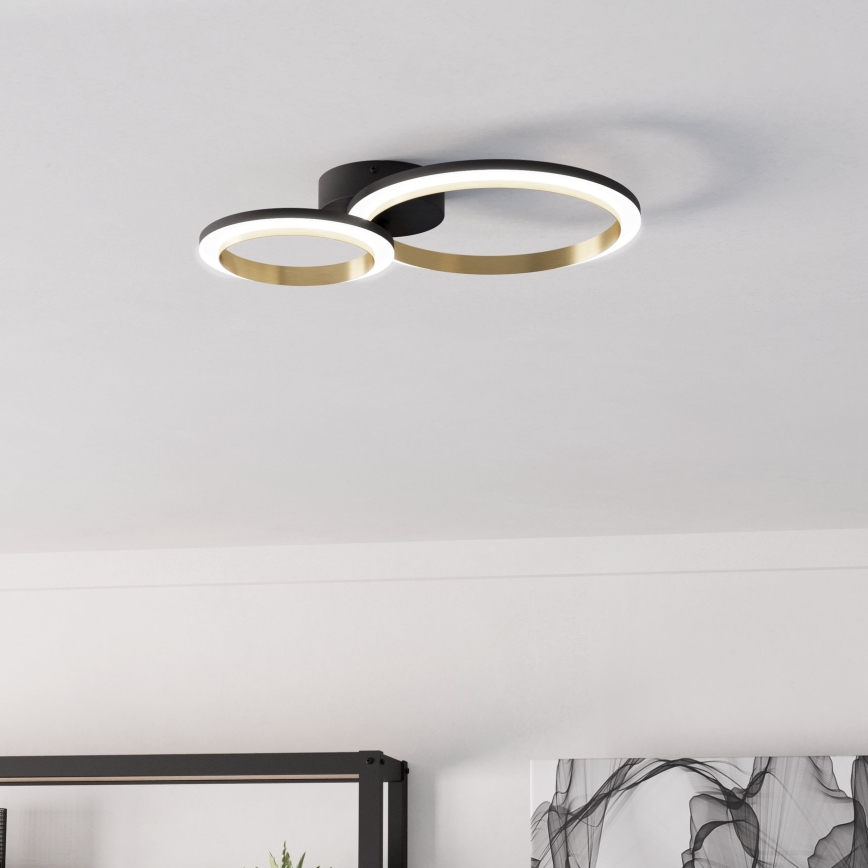 Eglo - LED loftlampe dæmpbar LED/12W/230V 4000K sort/guldfarvet