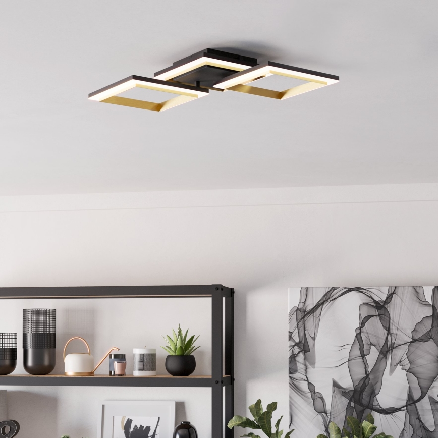 Eglo - LED loftlampe dæmpbar LED/20W/230V 4000K sort/guldfarvet