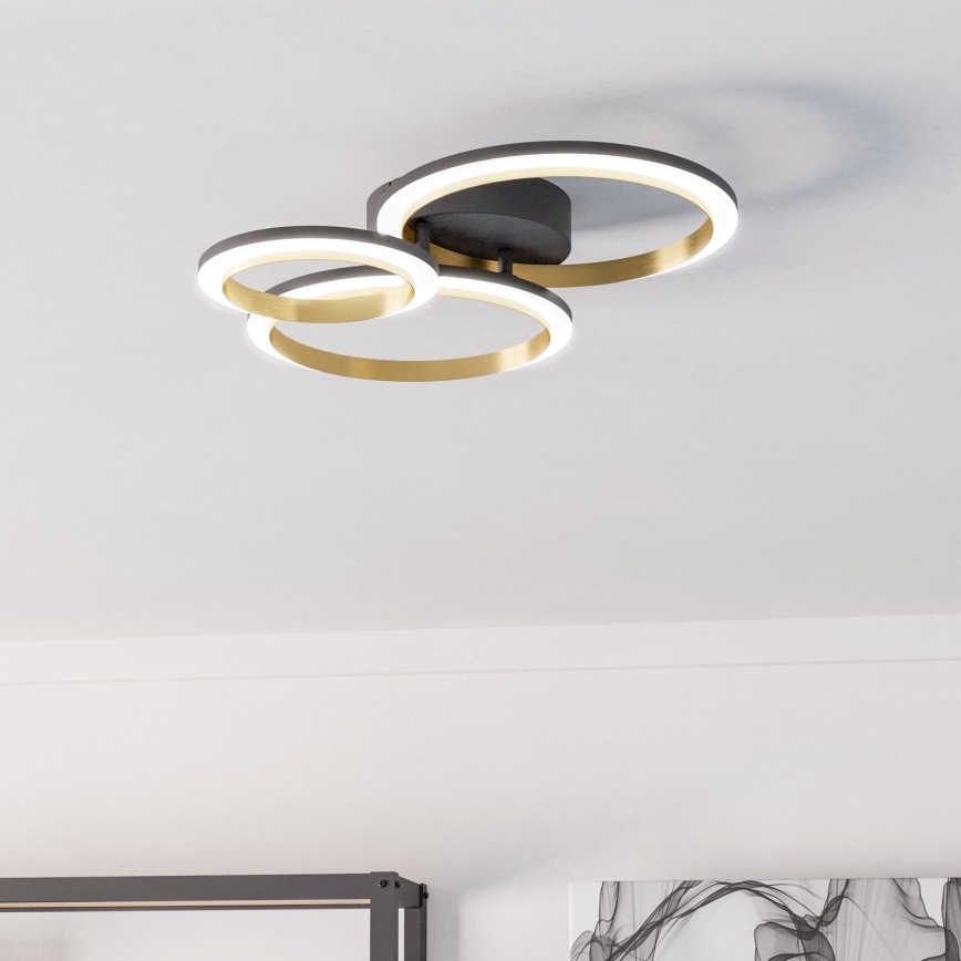 Eglo - LED loftlampe dæmpbar LED/20W/230V 4000K sort/guldfarvet