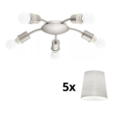 Eglo - LED loftlampe MY CHOICE 5xE14/4W/230V  mat krom/cremefarvet