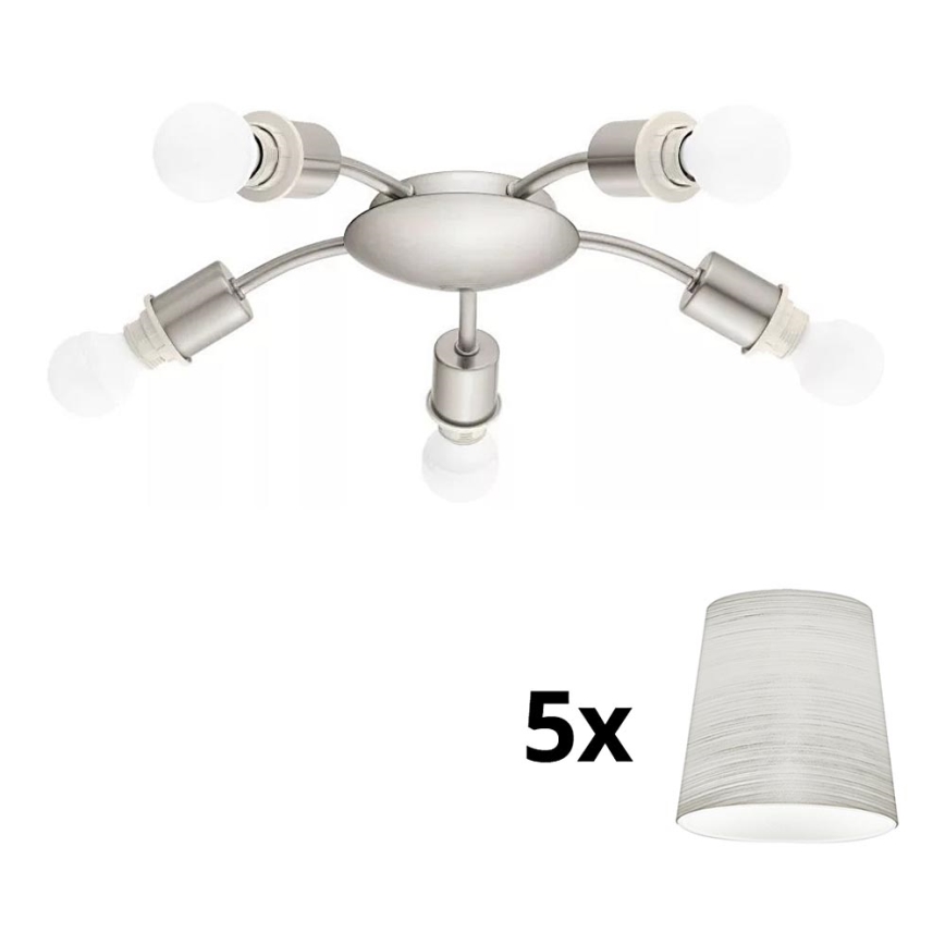 Eglo - LED loftlampe MY CHOICE 5xE14/4W/230V  mat krom/cremefarvet