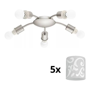 Eglo - LED loftlampe MY CHOICE 5xE14/4W/230V  mat krom/hvid